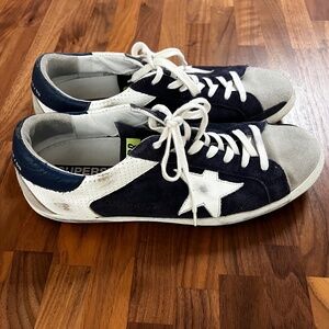 Golden Goose Superstar Mens Size 43 Purple with White Star plus Gray Accents